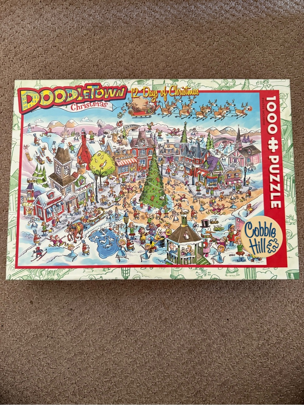 Cobble Hill Doodletown Christmas 1000-Piece Puzzle